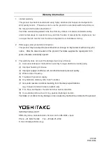 Предварительный просмотр 18 страницы Yoshitake TRAP STAR TSF-11AT Product Manual