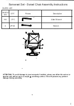 Preview for 3 page of YOTRIO Somerset Swivel Chair Assembly Instructions