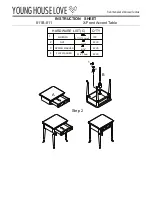 Предварительный просмотр 2 страницы YOUNG HOUSE LOVE X-Front Accent Table 811B-811 Instruction Sheet