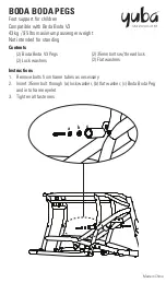 Yuba BODA BODA PEGS Quick Start Manual preview