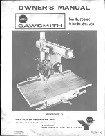 Предварительный просмотр 1 страницы Yuba sawsmith 700000 Owner'S Manual