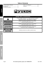 Preview for 2 page of Yukon 58832 Owner'S Manual & Safety Instructions