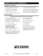 Preview for 3 page of Yukon 64023 Owner'S Manual & Safety Instructions