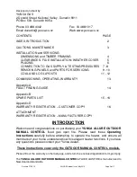 Предварительный просмотр 2 страницы Yunca Gas 930 Installation & Maintenance Manual