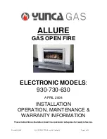 Yunca Gas ALLURE 930-730-630 Installation & Operation Manual preview