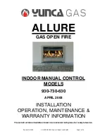 Предварительный просмотр 1 страницы Yunca Gas ALLURE Installation, Operation, Maintenance & Warranty Information