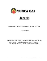 Предварительный просмотр 1 страницы Yunca Gas jervois Operation, Maintenance And Warranty Manual