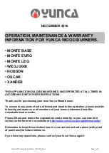 Предварительный просмотр 1 страницы Yunca Gas MONTE BASE Installation, Operation, Maintenance & Warranty Information