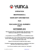 Yunca Gas Multifuel burner Operations, Maintenance & Warranty Information preview