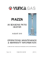 Предварительный просмотр 1 страницы Yunca Gas PIAZZA Operating & Maintenance Instructions