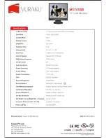 Предварительный просмотр 2 страницы YURAKU M1741SB Brochure & Specs