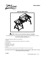 Z-Line Designs Brisa Desk ZL4053-3DBU Manual preview