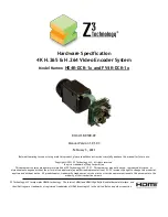 Preview for 1 page of Z3 Technology FV4K-DCK-1x Hardware Specification