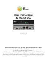 Z3 Technology Z3-HE265-DEC User Instructions preview