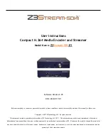 Z3 Technology Z3Stream-SDI-01 User Instructions preview