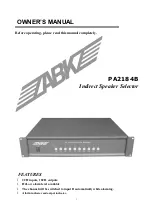 Preview for 1 page of ZABKZ PA2184B Owner'S Manual