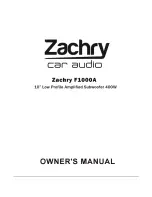 Zachry F1000A Owner'S Manual preview