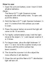 Preview for 4 page of Zadro Health Soultions Nano -UV User Manual