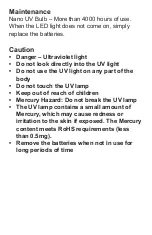 Preview for 8 page of Zadro Health Soultions Nano -UV User Manual