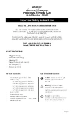 Preview for 3 page of Zadro Aromatherapy PERSONAL OXYGEN BAR User Manual