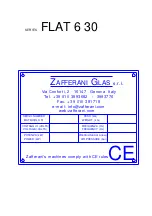 Предварительный просмотр 3 страницы Zafferani Glas FLAT 630 Series Manual