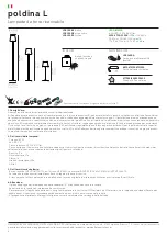 Preview for 2 page of Zafferano poldina L Instructions For Use Manual