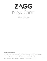 Preview for 1 page of Zagg Now Cam Instructions Manual