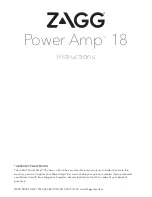 Предварительный просмотр 1 страницы Zagg Power Amp 18 Instructions Manual