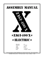 Предварительный просмотр 1 страницы ZAGI 400 X ELECTRIC Assembly Manual