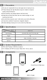 Preview for 2 page of ZALMAN ZM-HE135 Quick Manual