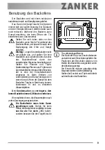 Preview for 9 page of ZANKER ZKB 7513 User Manual