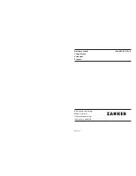 ZANKER ZKF 180 B Instruction Booklet preview