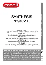 ZANOLLI SYNTHESIS 12/80V E Manual For Installation, Use And Maintenance предпросмотр