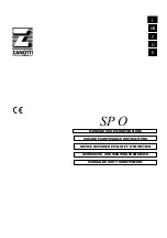 Zanotti SPO 121 Use And Maintenance Instructions предпросмотр