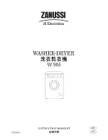 Zanussi Electrolux W905 Instruction Booklet preview