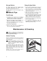 Предварительный просмотр 8 страницы Zanussi Electrolux ZRC 255 W Instruction Book