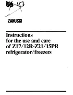 Preview for 1 page of Zanussi 12R-Z21 Instructions For The Use And Care