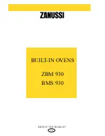 Предварительный просмотр 1 страницы Zanussi BMS930 Instruction Booklet