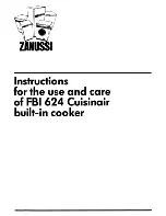 Zanussi Cuisinair FBi 624 Instructions For Use And Care Manual preview