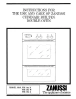 Предварительный просмотр 1 страницы Zanussi Cuisinair FBI 783 W Instructions For The Use And Care