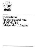 Preview for 1 page of Zanussi DF 65/14 Instructions For The Use And Care