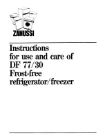 Zanussi DF 77/30 Instructions For Use And Care Manual preview