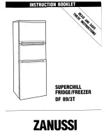 Zanussi DF 89/3T Instruction Booklet preview