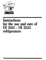 Предварительный просмотр 1 страницы Zanussi DI 3165 - DI 3243 Instructions For The Use And Care