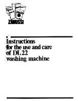 Preview for 1 page of Zanussi DL 22 Use And Care Manual