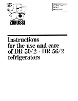 Предварительный просмотр 1 страницы Zanussi DR 50/2 Instructions For The Use And Care