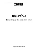 Zanussi DRi49/3/A Instructions For Use And Care Manual preview