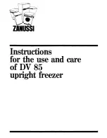 Zanussi DV 85 Instructions For The Use And Care preview