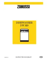 Zanussi DW 929 Instruction Booklet предпросмотр