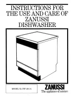 Preview for 1 page of Zanussi DW401/A Use And Care Instructions Manual